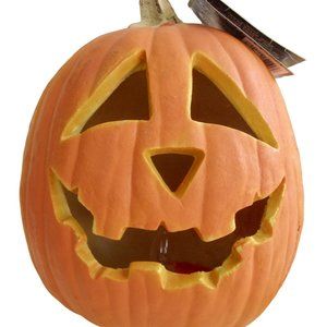 Vintage Light-Up Pumpkin Foam Blow Mold Halloween 1993 Trendmasters Orange Works